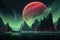 a breathtaking aurora unfolding over a volcanic moon of jupiter