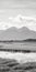 Breathtaking Balinese Art: Serene Black And White Lake With Majestic Mountains