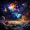 Breathtaking beauty of planets and stars in a realistic art style