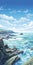 Breathtaking Coastal Scenery: Detailed 2d Illustration Of Bude, Cornwall