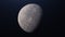 Breathtaking cosmos background with rotating realistic moon. Animation. Astronomical body, full moon cycle, view from