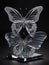 A breathtaking crystal quartz glass sculpture of a delicate butterfly