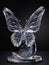 A breathtaking crystal quartz glass sculpture of a delicate butterfly