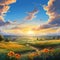 Breathtaking Depiction of Sun-Soaked Fields