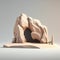 Breathtaking desert rock formation, minimalist mockup for podium display or showcase AI generation