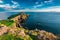 Breathtaking dusk at the Neist point lighthouse in Scotland