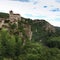 Breathtaking high angle shot of the Saint-Cirq-Lapopie commune in France