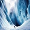 Breathtaking icy mountain landscape with frozen waterfalls and snowy scenery
