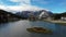 Breathtaking landscape of Lake Misurina with Dolomites mountain in background, Italy. Panoramic nature landscape of travel