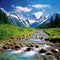 Breathtaking Landscape with Majestic Mountains and Lush Valleys