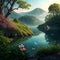 Breathtaking Landscape Photography ,Background, Ai Generative