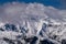 Breathtaking landscape view of the Alps at the Meribel ski area in France.