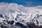 Breathtaking landscape view of the Alps at the Meribel ski area in France.