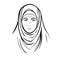 Breathtaking lovely muslim woman vector logo art