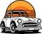 Breathtaking lovely vector art sport car sunset