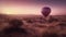 Breathtaking Martian Sunrise: A Sony A9 Photoshoot of a Balloon in Soft Pink and Purple Light