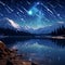 Breathtaking Meteor Shower Illuminating Serene Night Sky
