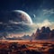 Breathtaking Moonscape with Earthrise Wallpaper