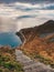 Breathtaking mountain path in Reine