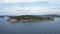 Breathtaking nature of the Norwegian fjords, with scattered villages, remote islets, solitary wooden houses, in Bergen, Norway