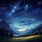 Breathtaking Night Sky with Mesmerizing Meteor Shower