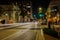 Breathtaking night view of Miami Beach with mesmerizing blurred light trails left by cars on bustling.