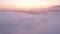 Breathtaking panoramic view of the foggy terrain in the morning light. Filmed in UHD 4k video