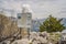 Breathtaking panoramic view of the Grlo Sokolovo gorge in Montenegro. In the foreground is a mountain, the flat side of