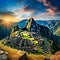 Breathtaking panoramic view of Machu Picchu at sunrise