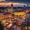 Breathtaking Panoramic View of Vilnius with Iconic Landmarks and Vibrant Streets