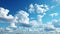 breathtaking photorealistic 4K image of a beautiful sky filled with fluffy cumulus clouds, a serene and heavenly natural landscape