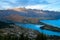 Breathtaking Queenstown New Zealand resort city panorama with The Remarkables