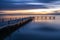 Breathtaking scene of pier in steinhude in lower Saxony after sundown