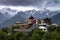 Breathtaking scenery view of Kalpa region of Kinnaur Kailash, rural village with mountain peaks terrain, Himachal Pradesh, norther