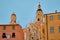 Breathtaking shot of the facade of old buildings captured in the town of Menton in France