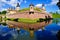 Breathtaking shot of medieval fortified castle of Radzivil in Nesvizh, Belarus