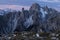 Breathtaking shot of the mountain Cadini di Misurina in the Italian Alps during the sunset