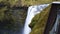 A breathtaking Skogafoss waterfall is one of the most famous waterfalls in Iceland. Massive and powerful stream of water