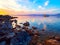Breathtaking sunset at Bracciano Lake, Italy