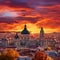 Breathtaking Sunset over the Historic Cityscape of Madrid