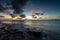 Breathtaking sunset reflecting in the ocean in Bonaire, Caribbean