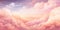 Breathtaking sunset with a sky painted in soft pink hues. AI generative