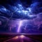 Breathtaking Thunderstorm Scene with Swirling Clouds and Dazzling Lightning Strikes