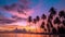 Breathtaking Timelapse of Silhouette Coconut Palm Trees in Vibrant Sunset Sky
