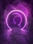 A breathtaking tunnel of concentric rings casts a mesmerizing purple glow, creating a sense of depth and dimension in a