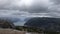 Breathtaking video of Preikestolen pulpit rock during rainy summer day in Norway, Scandinavia