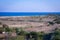 Breathtaking view of barren land in Mahabalipuram village and the bay of bengal coastline, Tamil Nadu, India. Aerial view of