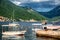 Breathtaking View in the early Morning in the Harbor of Perast