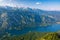 Breathtaking view of the famous Bohinj lake from Vogel mountain. Triglav national park, Julian Alps, Slovenia