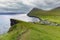 Breathtaking view of GjÃ³gv gorge, geo, Eysturoy island, Faroe Islands. Set in a spectacular natural setting with an ocean gorge